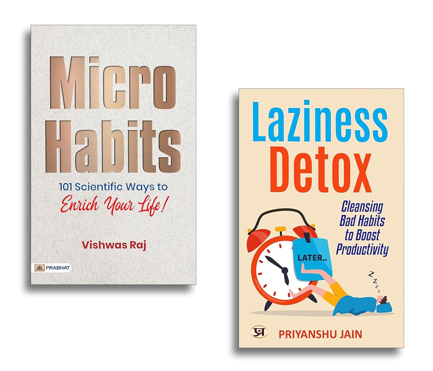 Micro Habits ! + Laziness Detox | Self-help | Personal growth Books | Positive lifestyle | Productivity Boost (Set of 2 Books)