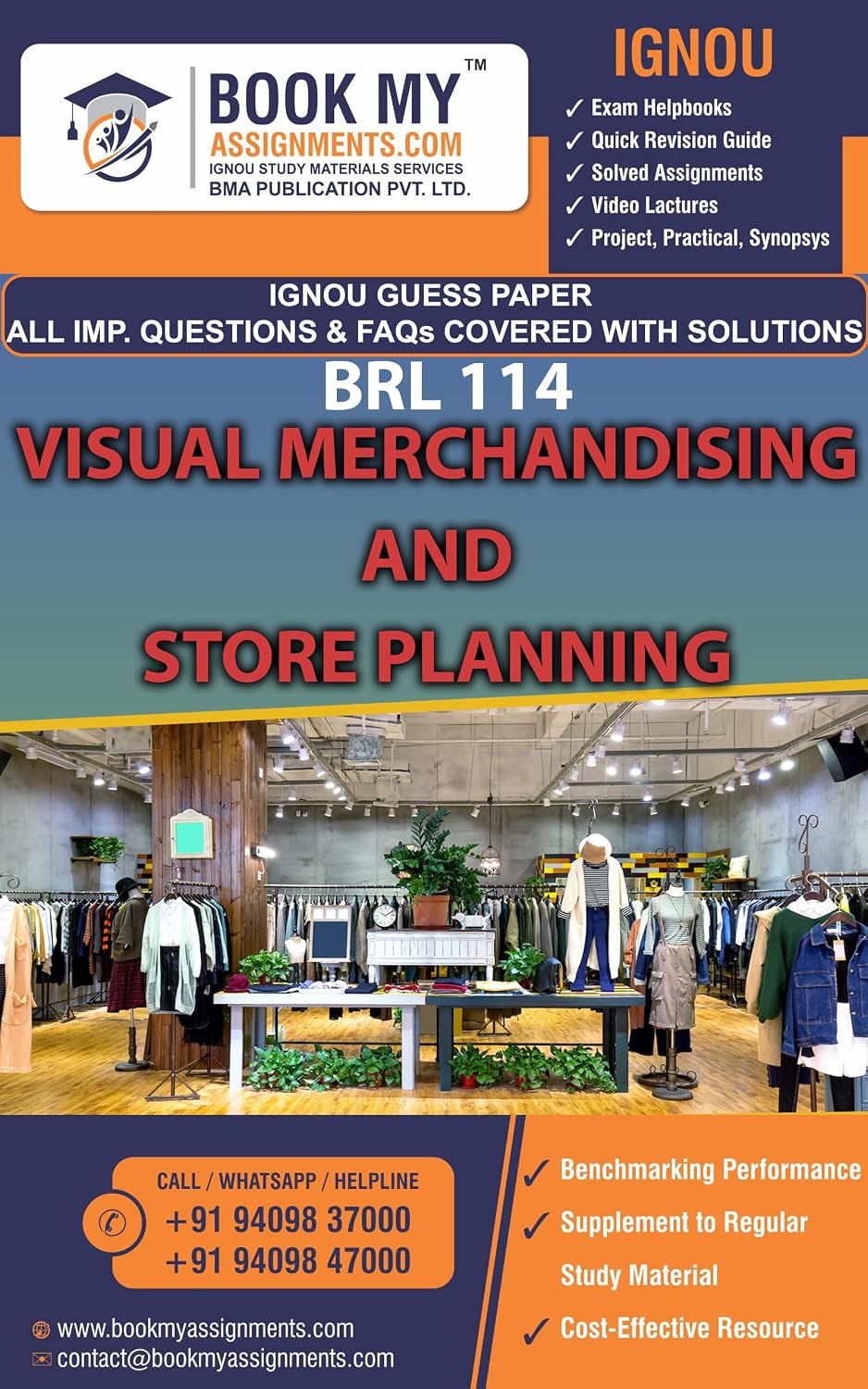 IGNOU BRL 114 Visual Merchandising and Store Planning Exam Preparation Book For ignou Student Latest Edition (GUESS PAPER)